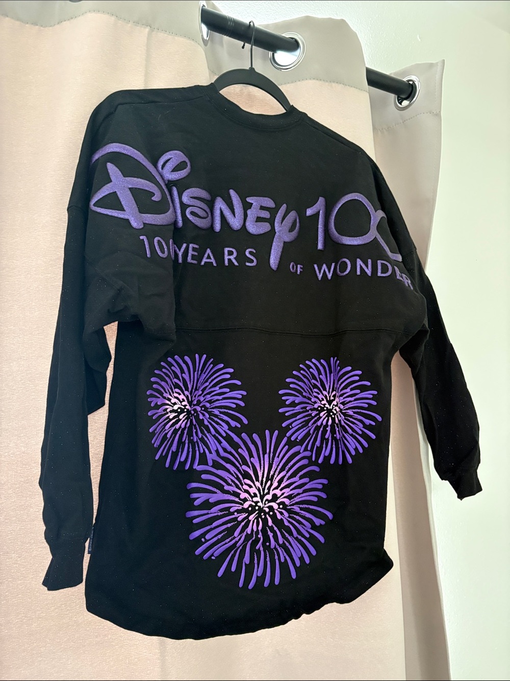 Disney Black with Purple Firework Mickey Design Spirit Jersey